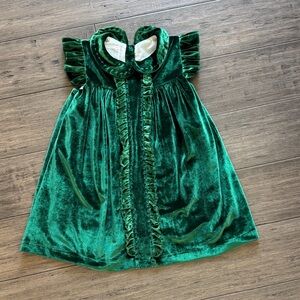 Green Velvet girls dress